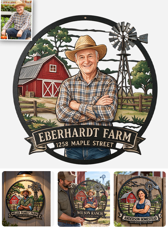 Country Life - Personalized Farmer 3D Printed Cut Metal Sign
