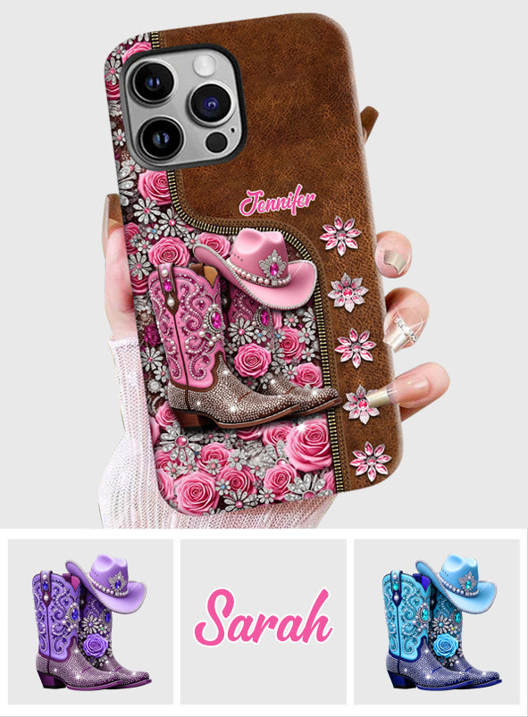 Magnifiques bottes de cowgirl - Coque de téléphone personnalisée avec motif cowgirl