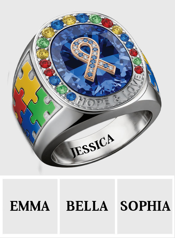 Everyone Communicates Differently - Personalized Autism Awareness Signet Ring