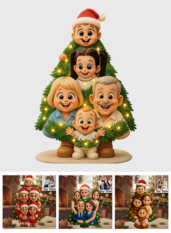 Voici notre famille : un peu de folie et beaucoup d'amour - Plaque acrylique personnalisée en forme de famille