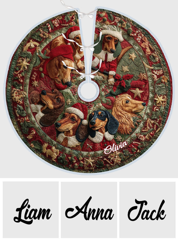 Love My Dog - Personalized Dachshund Tree Skirt