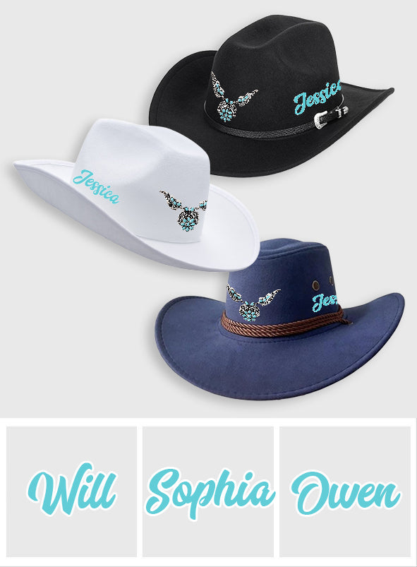 Cowgirl Stay Wild - Chapeau de cowboy personnalisé à large bord « Cowgirl Stay Wild »