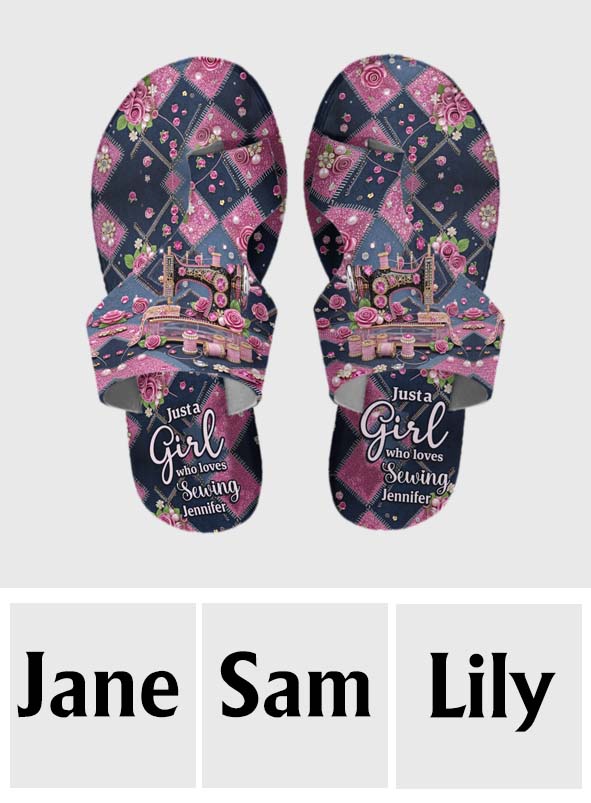 Juste une femme qui aime coudre - Sandales à bout ouvert personnalisées