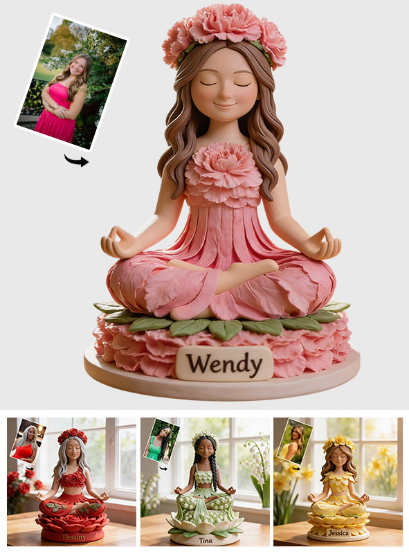 Namaste - Plaque acrylique personnalisée de yoga avec photo - Forme sur mesure