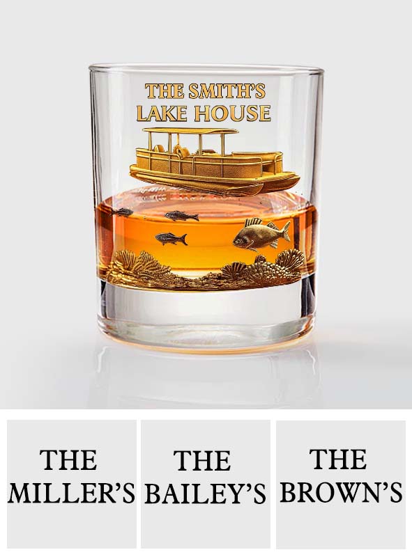 Notre maison au bord du lac - Verre à whisky patriotique personnalisé