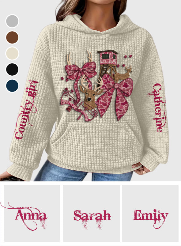Fille de la campagne - Sweat à capuche gaufré personnalisé pour la chasse