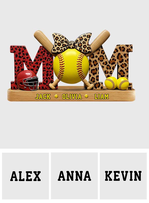 Softball Mom - Personalized Softball Custom Shaped Acrylic Plaque