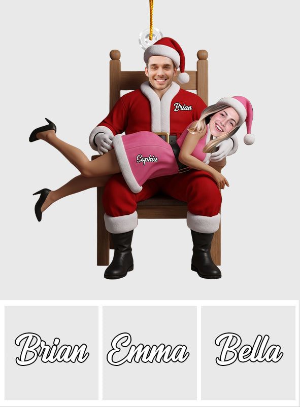 Couple amusant de Noël - Ornement transparent personnalisé pour couple