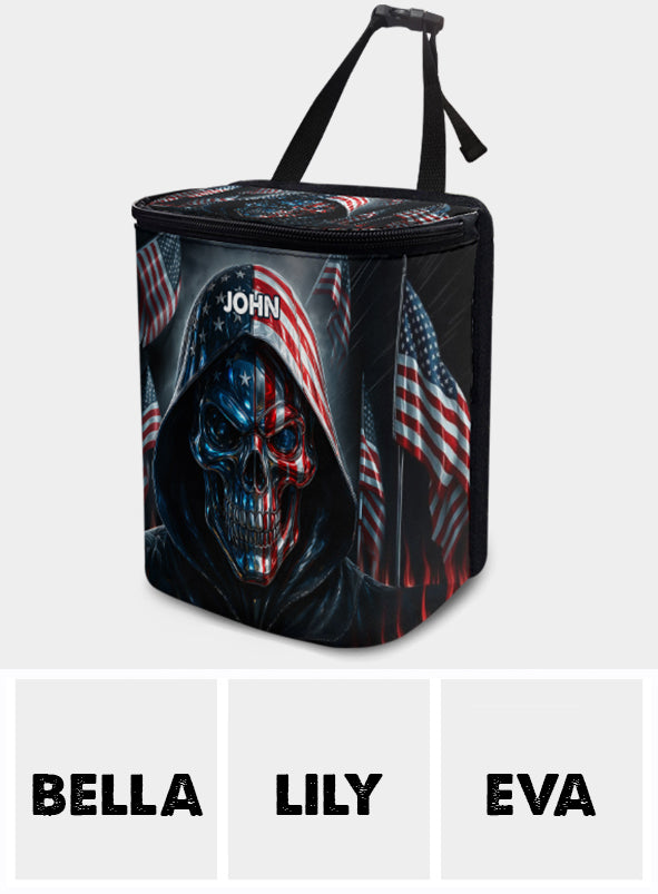 Patriotic Skull - Personalized Skull Portable Car Trash Can/ Organizer