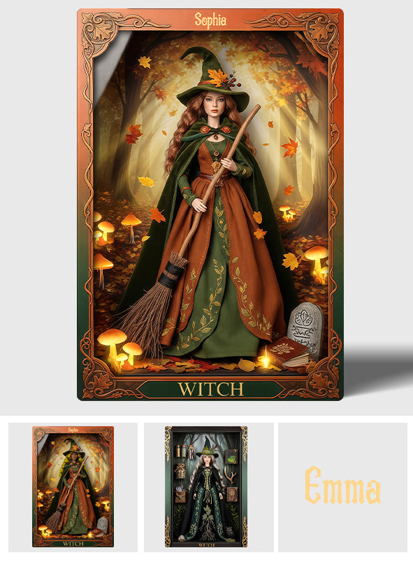 Sorcière Magique - Plaque acrylique personnalisée en forme de sorcière