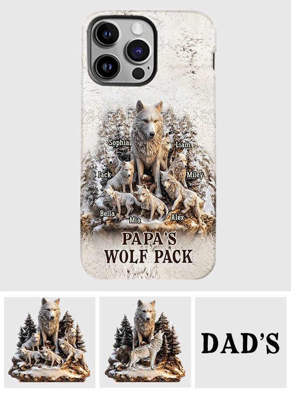 Coque de téléphone personnalisée « La meute de loups de papa » avec impression intégrale