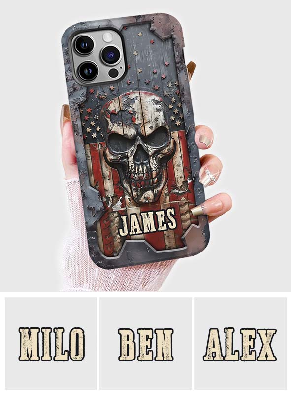 Patriotic Skull Lover - Personalized Skull Full Print Phone Case