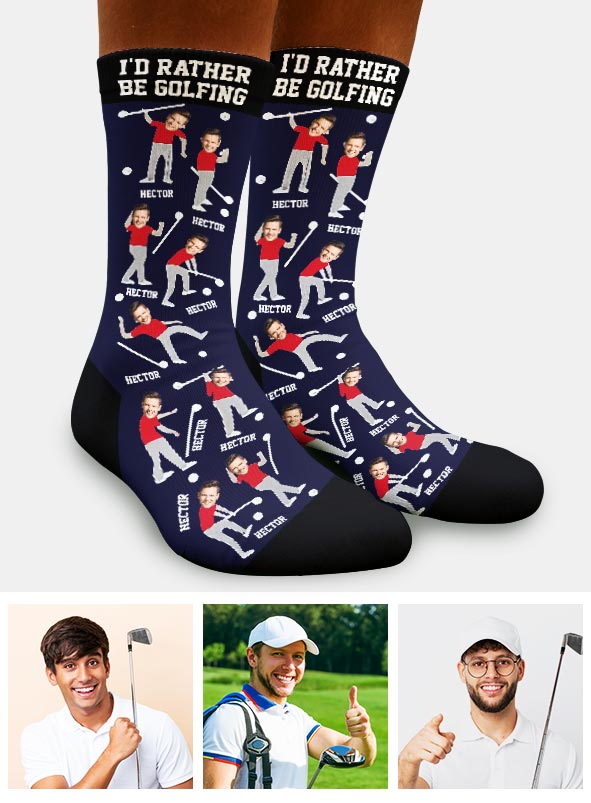 Je préférerais jouer au golf - Chaussettes de golf personnalisées