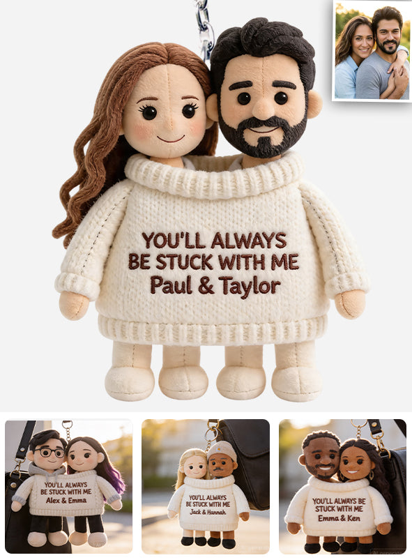Toujours avec moi - Porte-clés en peluche personnalisé pour couples