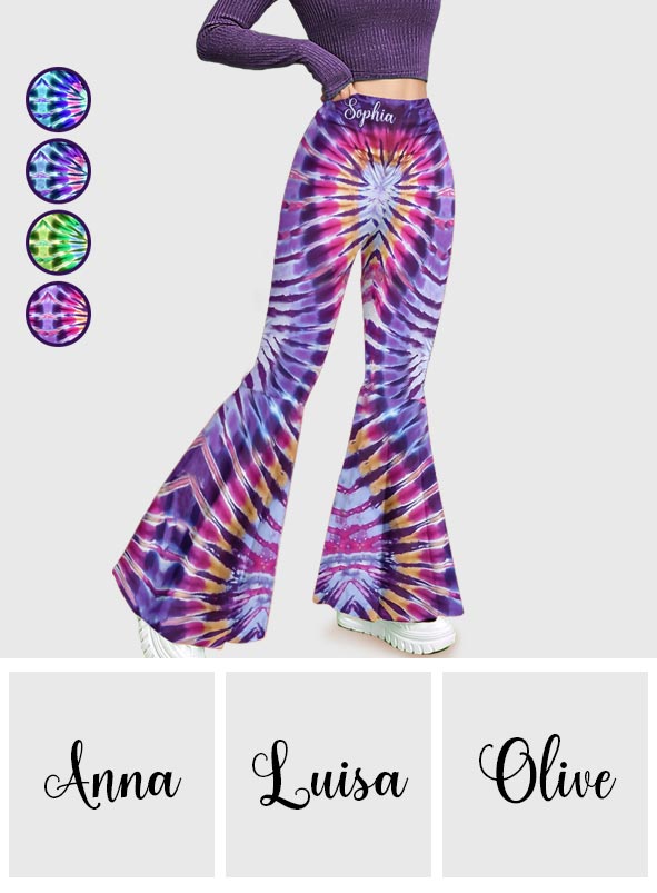 Tie-Dye Vibe - Personalized Hippie Flare Leggings