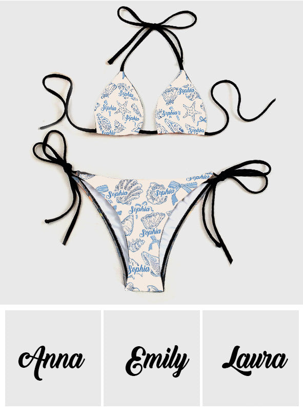 Coastal Coquette - Personalized Sea Lover Triangle Bikini Swimsuit
