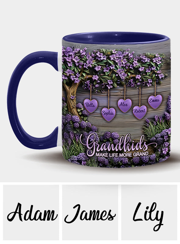 Grandkids Make Life More Grand - Personalized Grandma Accent Mug