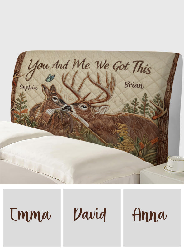 Couple de cerfs - Housse de tête de lit personnalisée pour la chasse