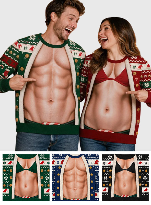 Funny Christmas Gift Idea - Personalized Spicy Couple Ugly Sweater