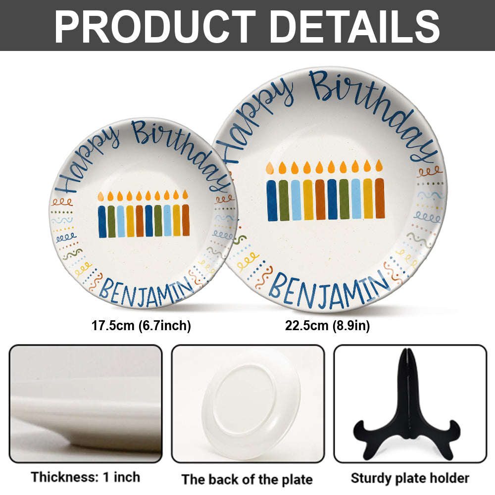 Happy Birthday - Personalized Birthday Ceramic Round Plate