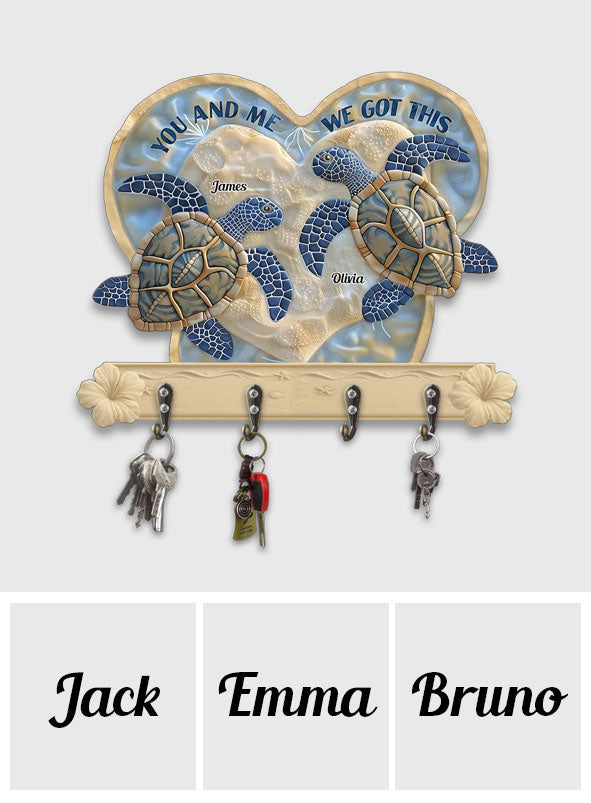 Couple Turtle You And Me - Personalized Turtle Custom Shaped Key Rack