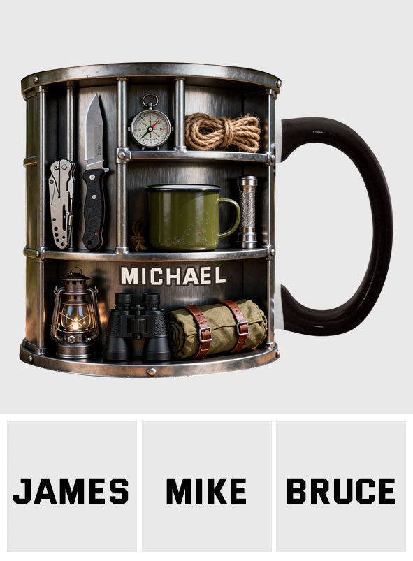 J'adore le camping - Mug et sous-verre personnalisés sur le thème du camping