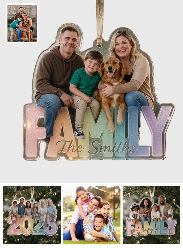 Family Forever - Personalized Family Custom Shape Glass Ornament