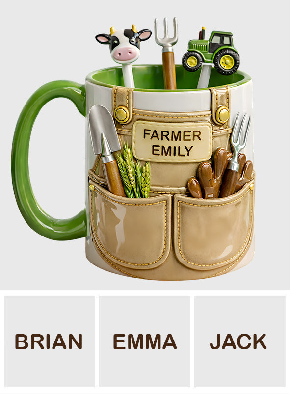 Idée cadeau pour les agriculteurs, décoration de ferme - Mug décoratif personnalisé avec agitateurs en acrylique