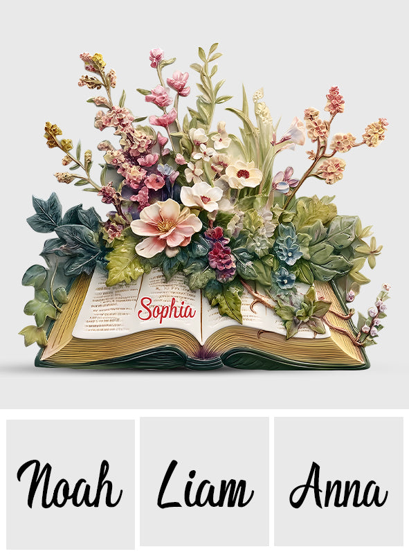 Une fille qui aime lire - Cadeau pour les amoureux des livres - Plaque acrylique personnalisée en forme de livre