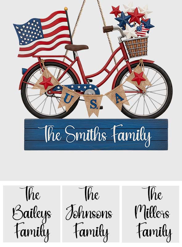 Land Of The Free - Personalized Independence Day/ 4th of July Custom Shaped Wood Sign