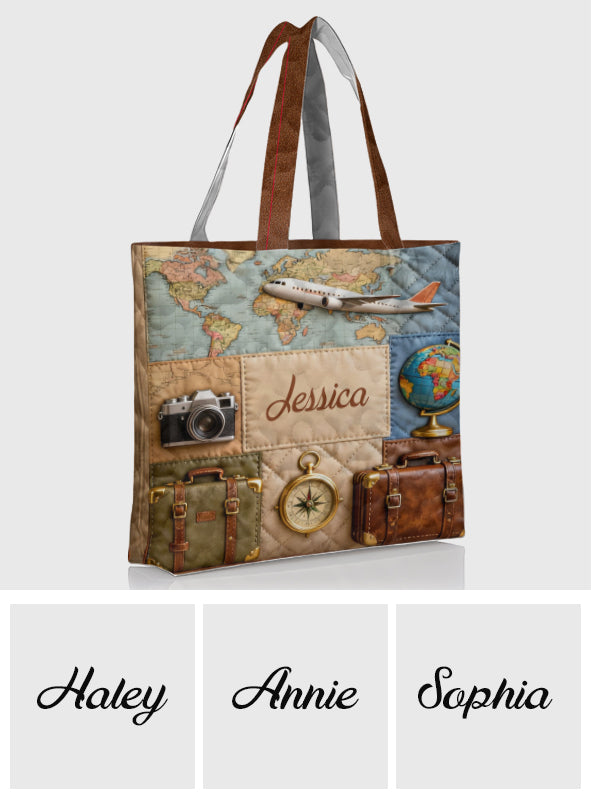 Travelling Is My Therapy - Personalized Travelling Quilted Tote Bag