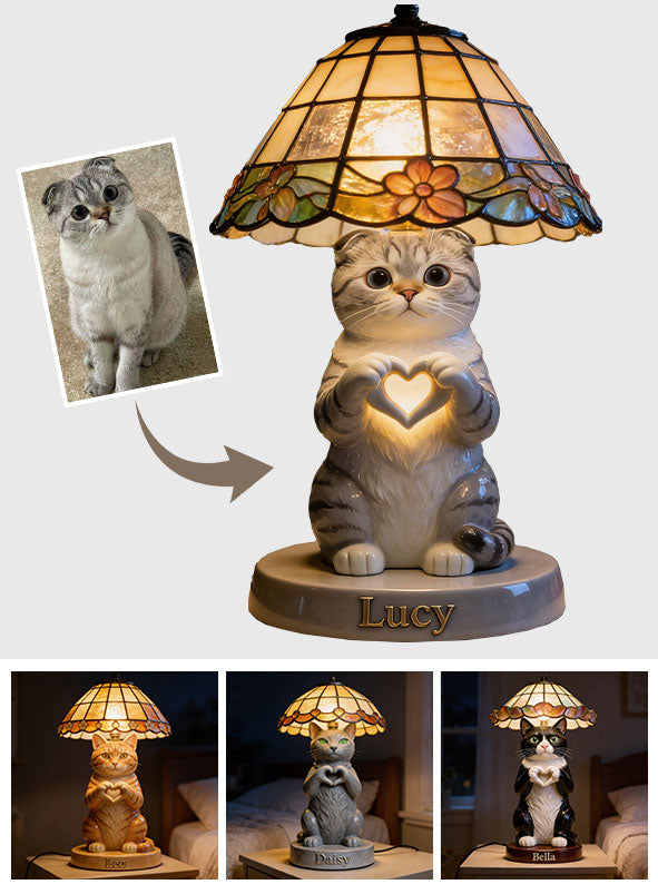Custom Any Photo - Love My Pet - Personalized Cat Acrylic LED Night Light