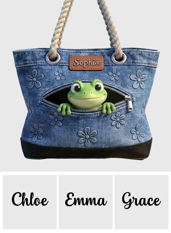 Amour des Grenouilles - Sac de Plage Personnalisé