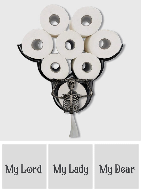 Décoration de salle de bain humoristique - Serviettes pour vos fesses, mon Dieu - Porte-papier toilette personnalisé en forme de crâne