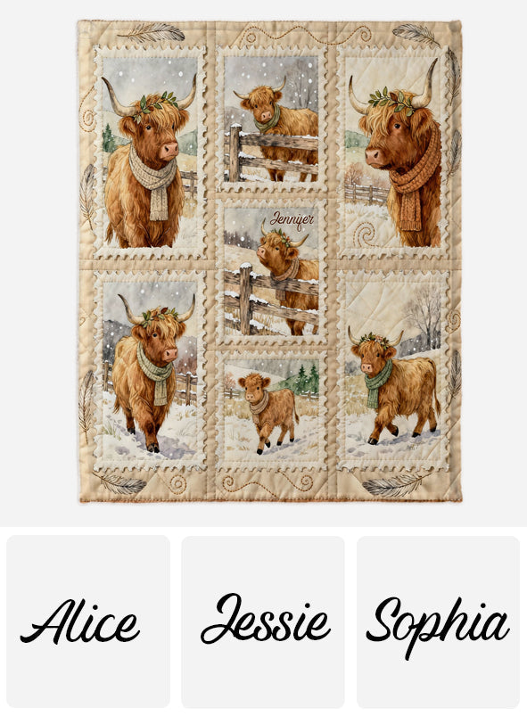 Adorables vaches des Highlands - Couverture personnalisée à motif vache des Highlands