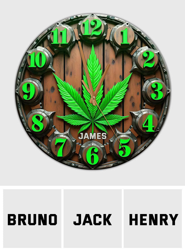 Il est 420 quelque part - Horloge murale personnalisée sur le thème du cannabis