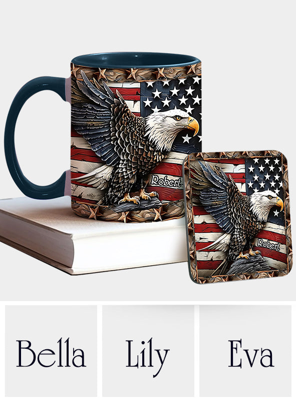 Strong Bald Eagle - Personalized Bald Eagle Accent Mug