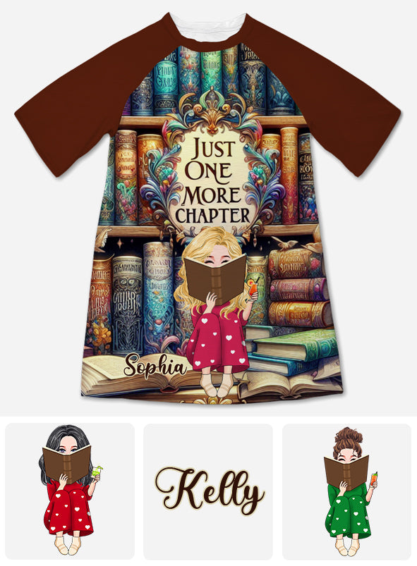 Just One More Chapter - Personalized Book Sleep T-shirt Dress