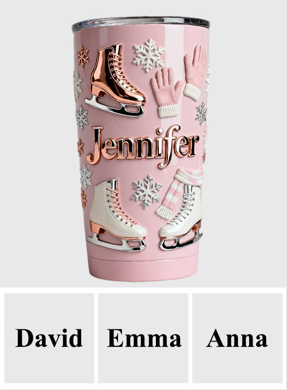 Le patinage sur glace me rend heureux - Gobelet isotherme personnalisé