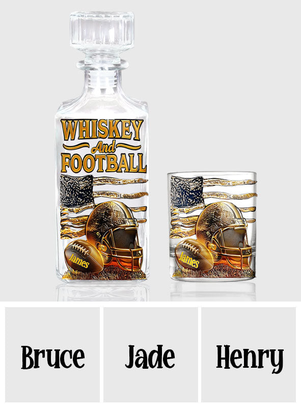 Whisky et football - Coffret carafe à whisky personnalisée sur le thème du football