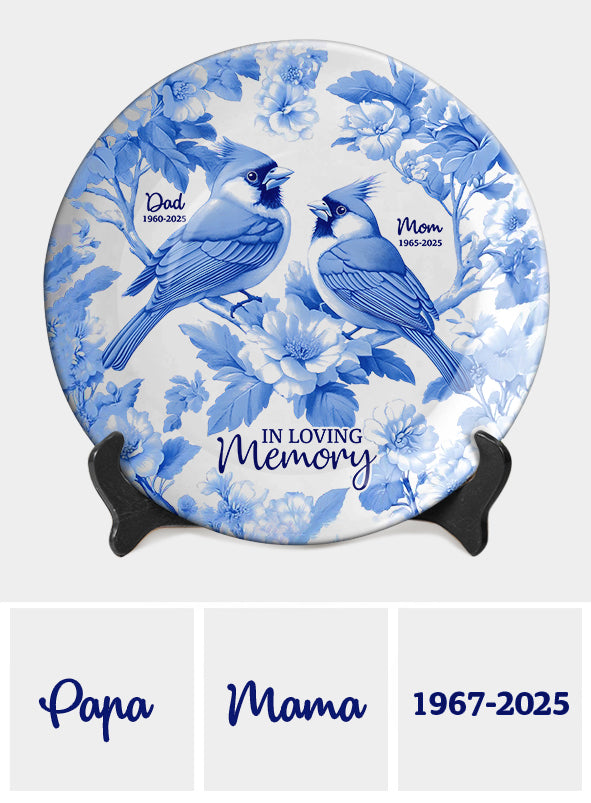 In Loving Memory - Personalized Memorial Ceramic Round Plate