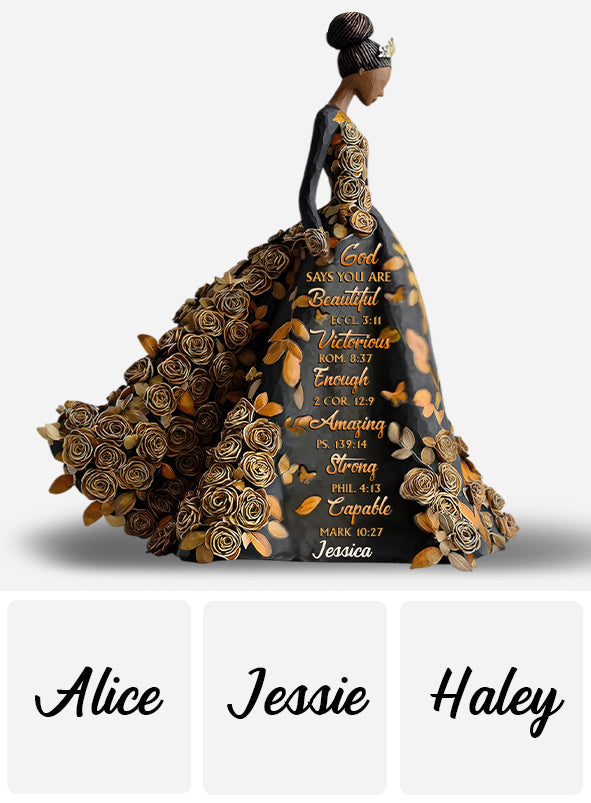 God Says You Are - Personalized African American Custom Shaped Acrylic Plaque