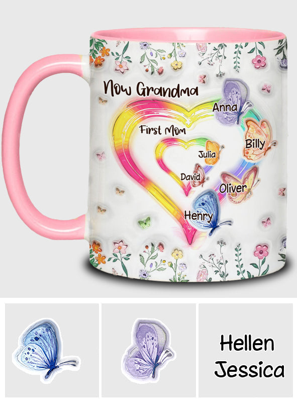First Mom Now Grandma - Personalized Grandma Accent Mug