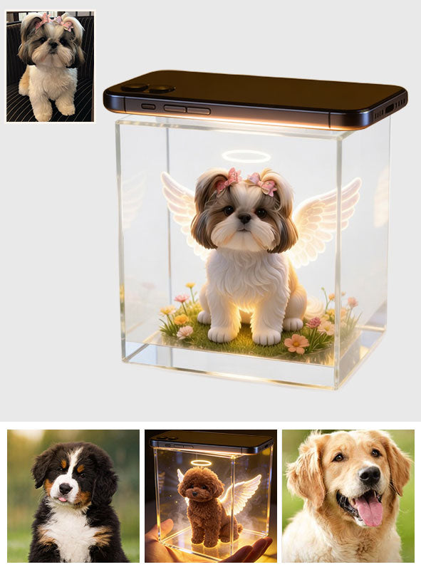 Vos ailes étaient prêtes mais mon cœur ne l'était pas - Boîte à souvenirs 3D personnalisée pour chien