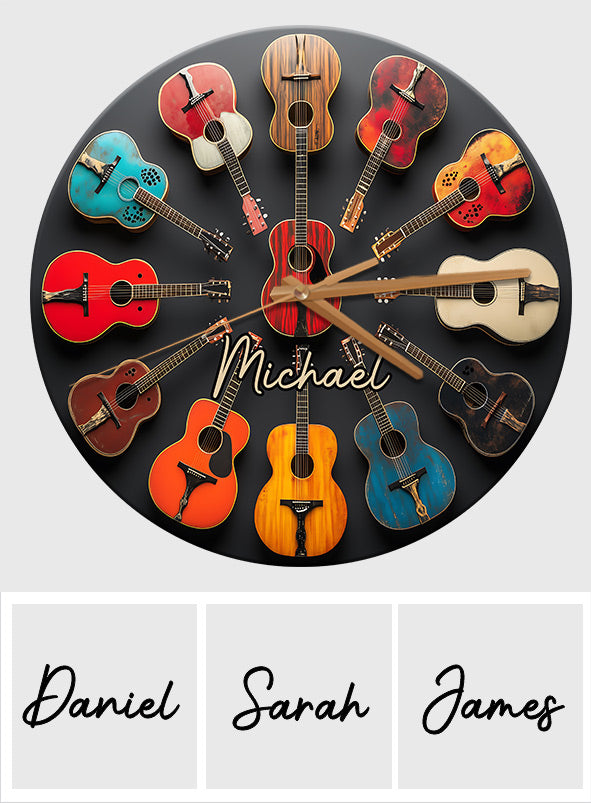 Rock & Roll - Personalized Guitar Wall Clock