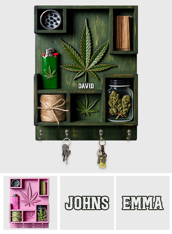 Magic Leaf - Support suspendu personnalisé pour cannabis, en forme de pièce.