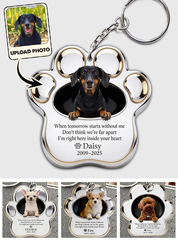 Porte-clés personnalisé Memorial Paw pour chien