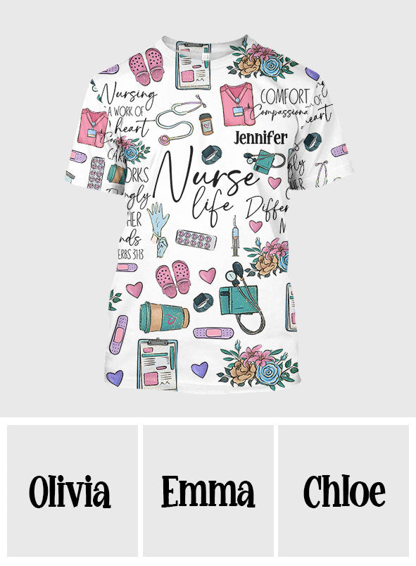 Le métier d'infirmière est un travail de cœur - T-shirt personnalisé pour infirmière