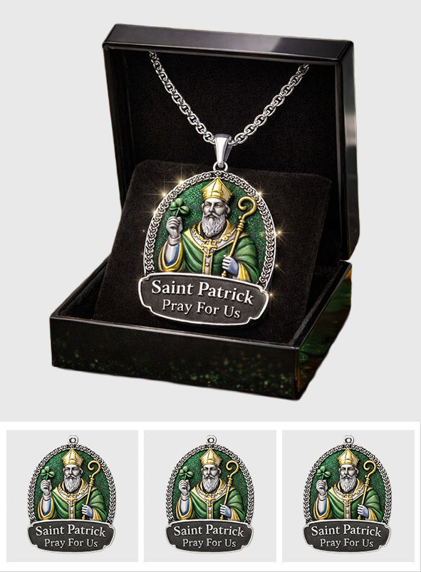 Collier pendentif en métal en forme de Saint-Patrick