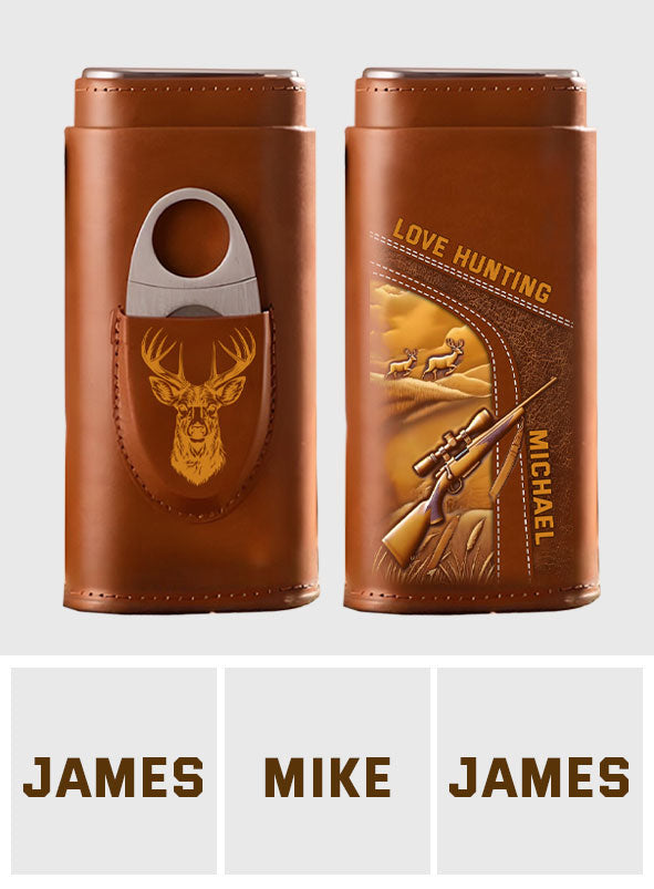 Cadeau idéal pour les passionnés de chasse : étui à cigares en cuir personnalisé, parfait pour papa, grand-père ou mari.